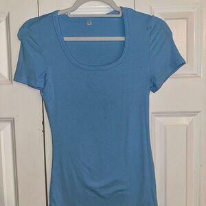 Elegant Sky Blue Short Sleeve Tee